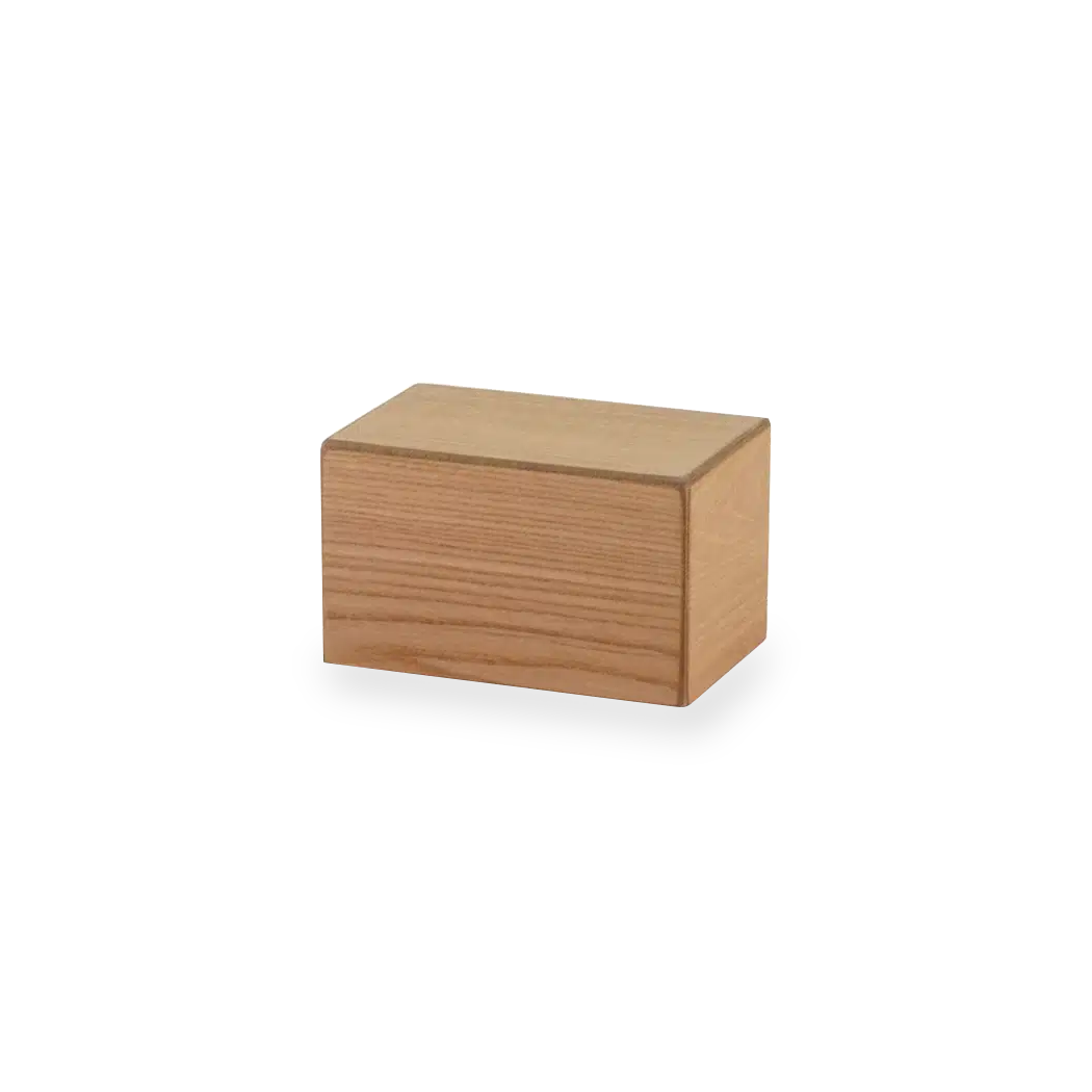 Natural Woodgrain Finish MDF Cremation Box - 25 cubic inch - CASE OF 16