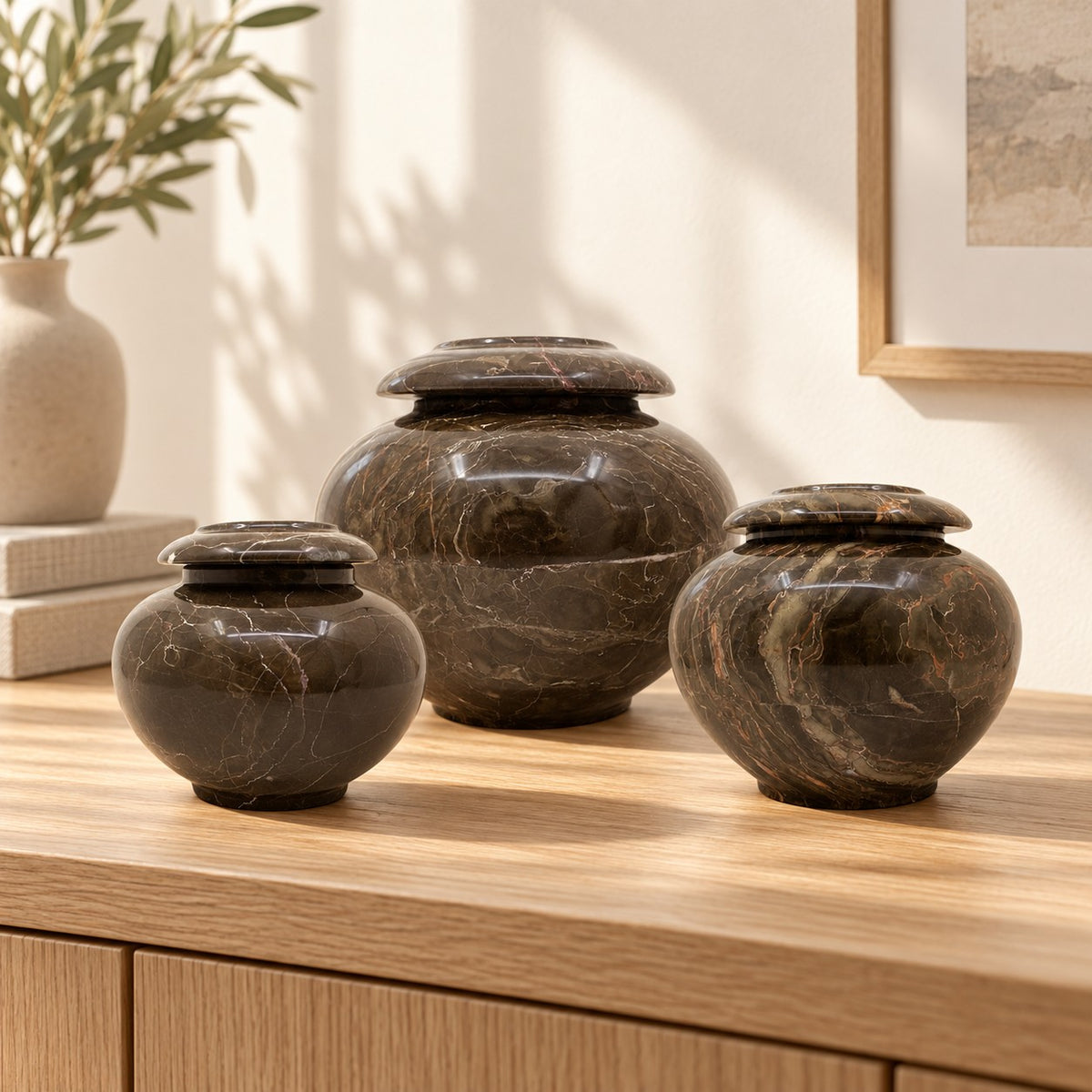 Waterfall Marble Pet Urn - 20 cubic inch capacity