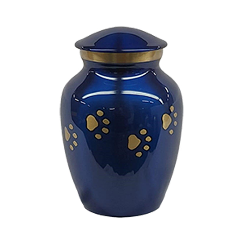 Glossy Blue with Gold Paw Detail, 30 cubic inch