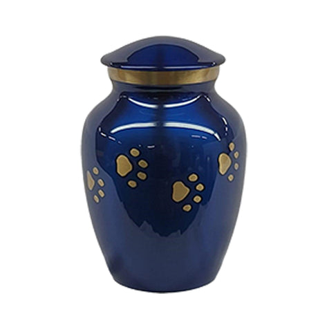 Glossy Blue with Gold Paw Detail, 30 cubic inch