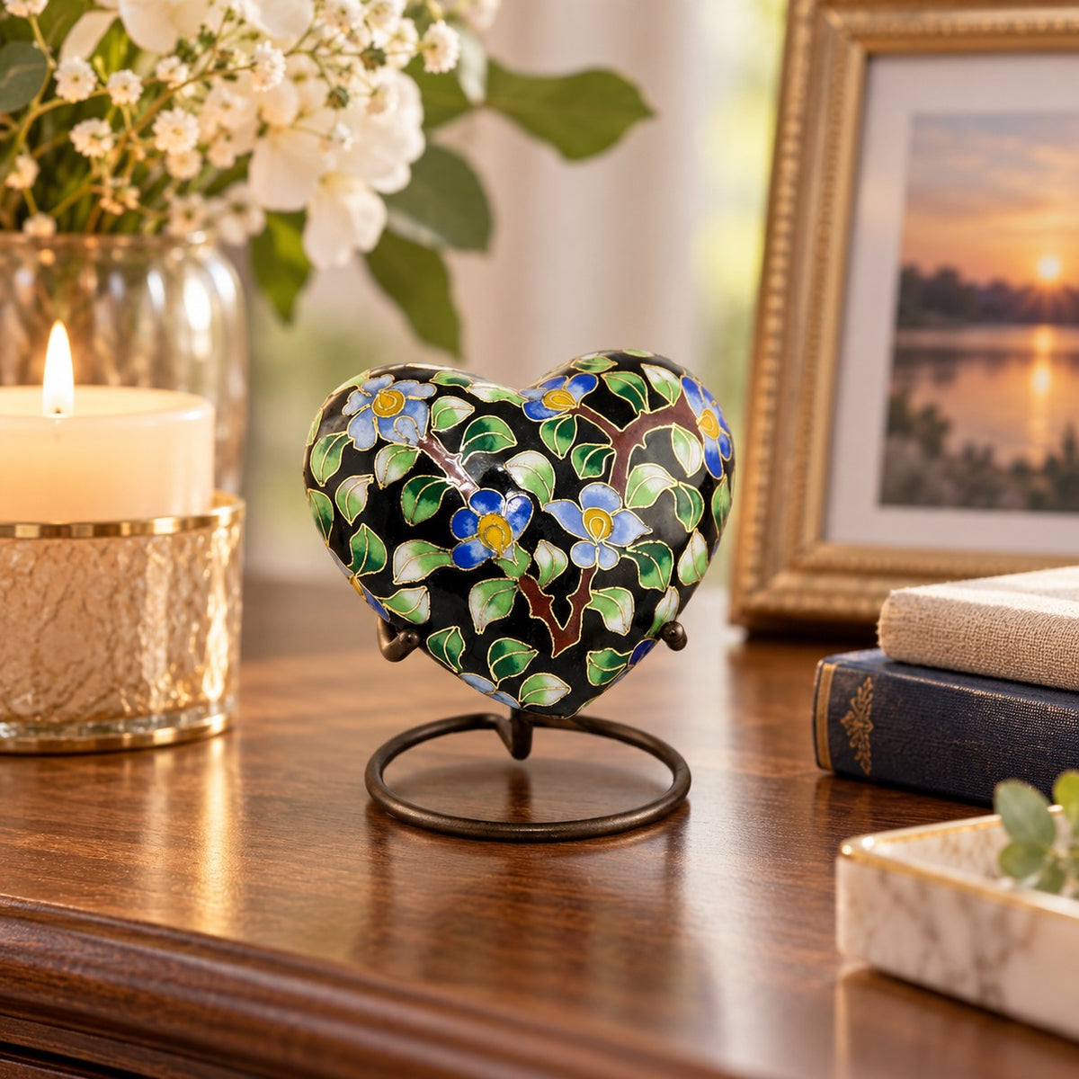 Morning Glory Cremation Keepsake - Cloisonné