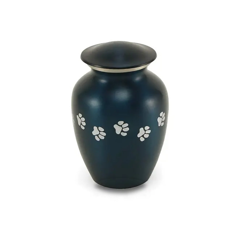 Classic Paw Cremation Urn in Blue - 40 cubic inch