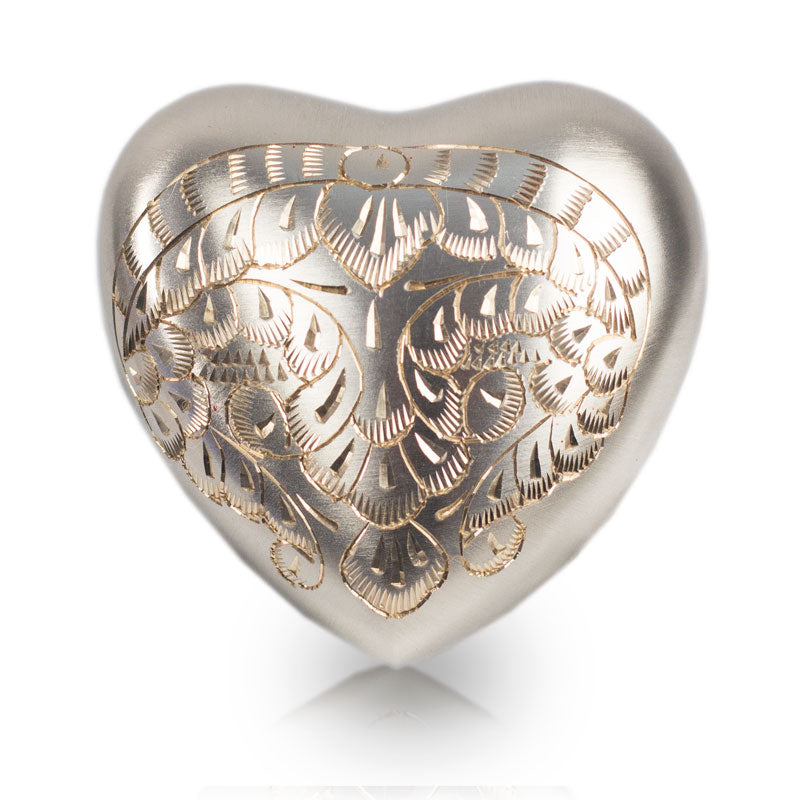 Platinum Cremation Keepsake Heart