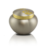 Small Odyssey Pet paw print Urns - Pewter
