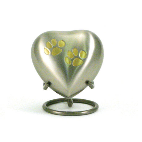 Odyssey Pet Paw Heart Keepsake - Pewter