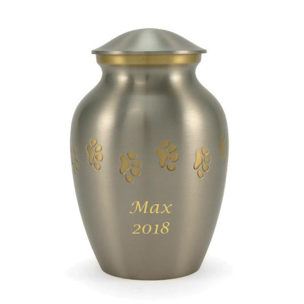 Medium Pewter Paw Cremation Urn