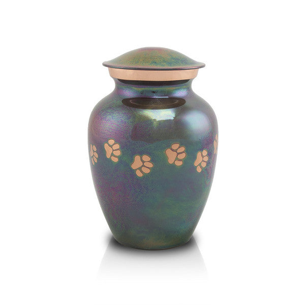 Raku paw print Cremation Urn - Small