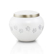 Small Odyssey paw print Pet Urns - Pearl