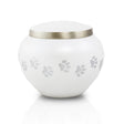 Medium Odyssey paw print Pet Urns - Pearl