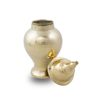 Shiny Brass Pet Urn - Small