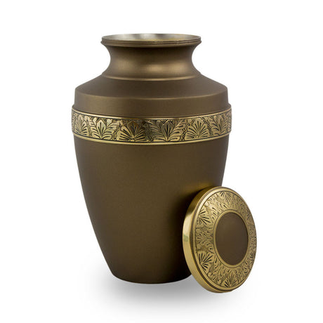 Floral Grecian Cremation Urn - Bronze