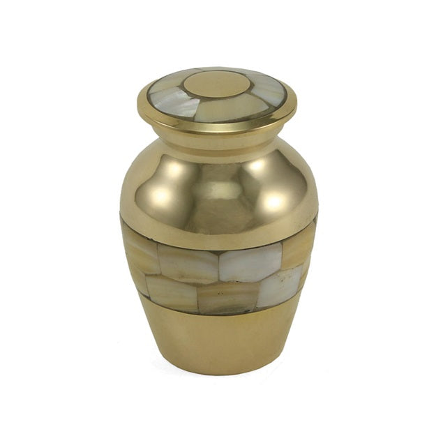 Elite mother of pearl cremation urn keepsake