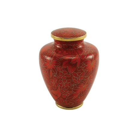 Auburn Leaves Cremation Urn Extra Small - Cloisonne