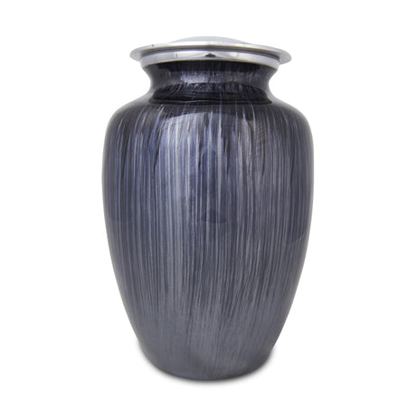 Extra Large Enamel Finished Metal Alloy Cremation Urn - Dark Blue