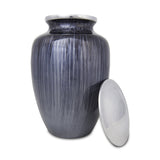 Extra Large Enamel Finished Metal Alloy Cremation Urn - Dark Blue