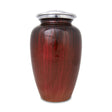 Large Enamel Finished Metal Alloy Cremation Urn - Red and Black