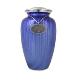 Large Enamel Finished Metal Alloy Cremation Urn - Light Blue