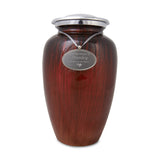 Large Enamel Finished Metal Alloy Cremation Urn - Red and Black