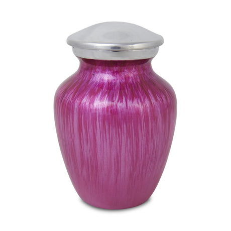 Small Enamel Finished Metal Alloy Cremation Urn - Pink