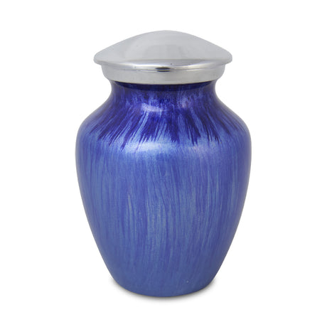 Small Enamel Finished Metal Alloy Cremation Urn - Light Blue