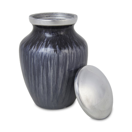 Small Enamel Finished Metal Alloy Cremation Urn - Dark Blue