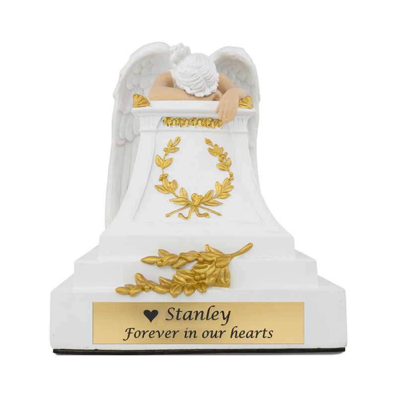 Gold Accents Weeping Angel Cremation Urn - Large