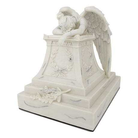 White Weeping Angel Cremation Urn - Large