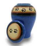 Loving Paws Blue Ceramic Cremation Urn - 40 cubic inch capacity