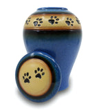 Loving Paws Blue Ceramic Cremation Urn - 80 cubic inch capacity