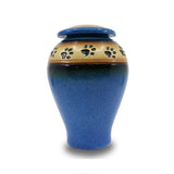 Loving Paws Blue Ceramic Cremation Urn - 80 cubic inch capacity