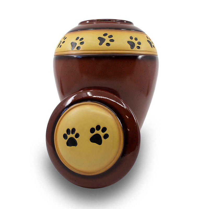 Loving Paws Auburn Ceramic Cremation Urn - 120 cubic inch capacity