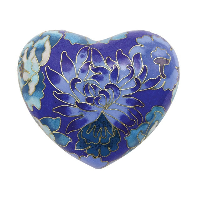 Cloisonné Blue Cremation Keepsake Heart