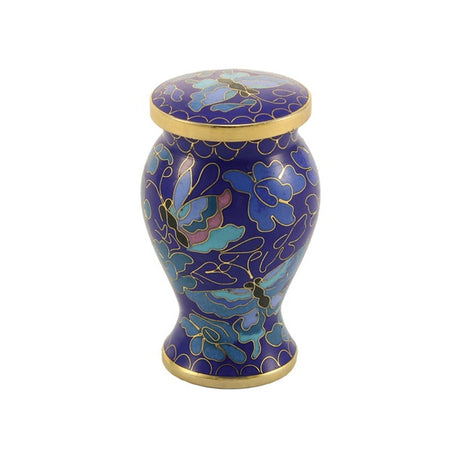 Etienne Keepsake blue butterfly cloisonne cremation urn keepsake