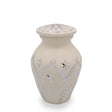 Garland drop white cremation urn keepsake
