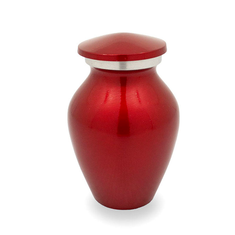 Deep Red Cremation Keepsake Urn