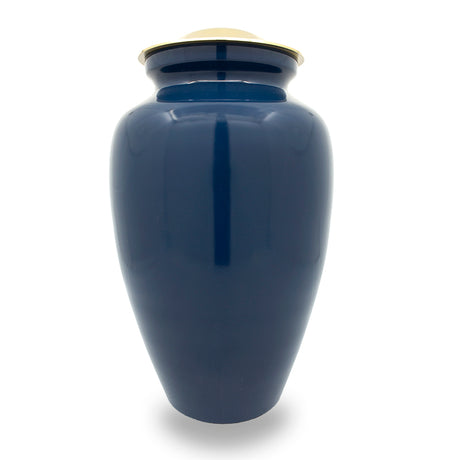 Navy blue large cremation urn