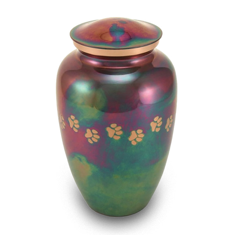 Classic Raku Paw Cremation Urn - Large