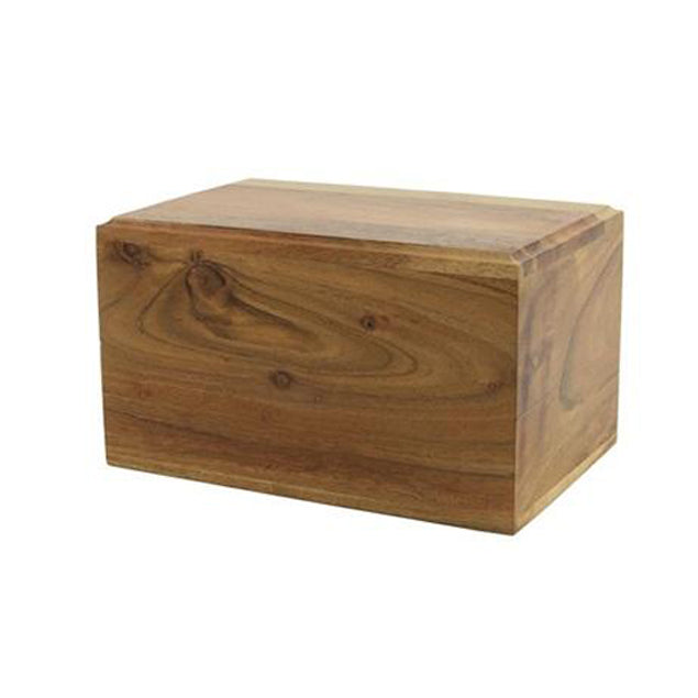 Acacia Wood Box Urn - 200 cubic inches - CASE OF 6