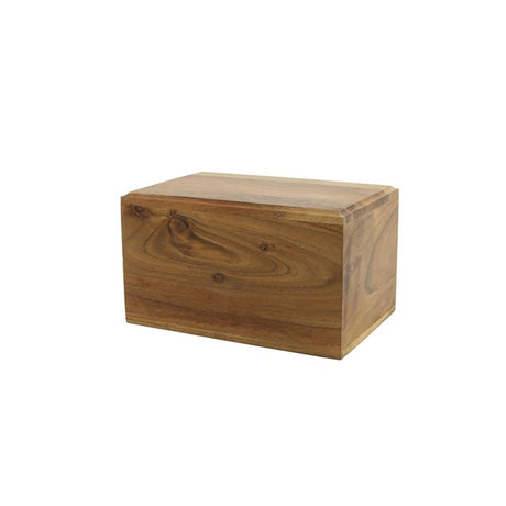 Acacia Wood Box Urn - 45 cubic inches - CASE OF 12