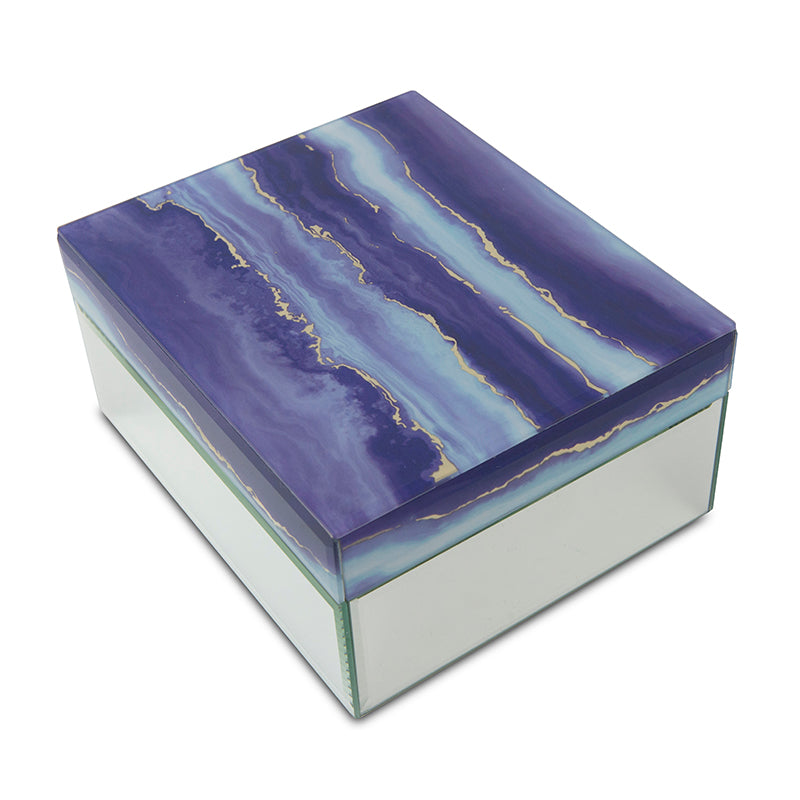 Modern Twilight Clouds Glass Cremation Urn Box - Medium