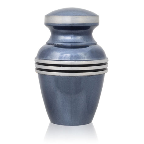 Light Blue Banded Cremation Urn - Keepsake