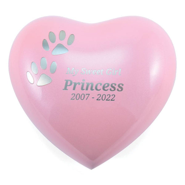 Arielle Heart Pet Urn - Pink