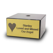 Black Genuine Marble Base with Engravable Gold Plaque
