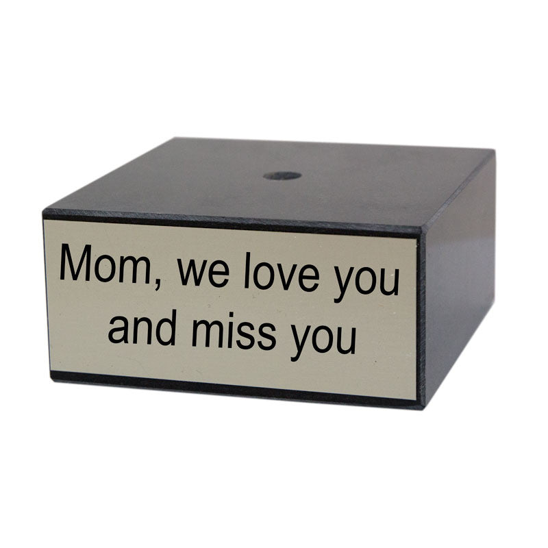 4 inch Genuine Black Marble Base with Silver Engravable Plaque
