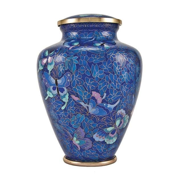 Nouveau Butterfly Full Size Cloisonne Urn