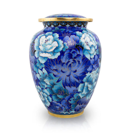 Cloisonne Blue Cremation Urn - Large