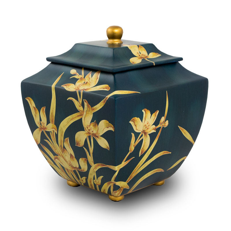 Indigo Orchid Cremation Urn - Large