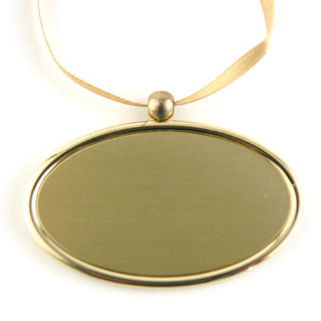 Gold Oval Pendant with Engraving
