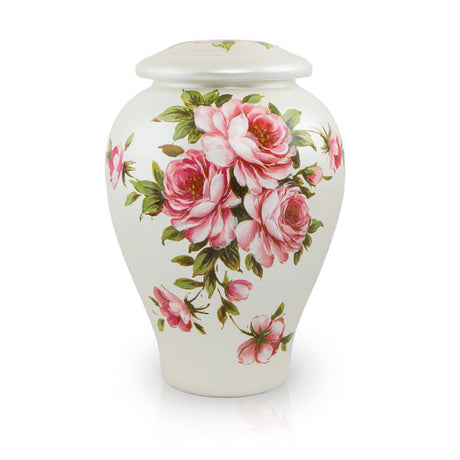 Rose Bouquet Ceramic Cremation Urn - Large