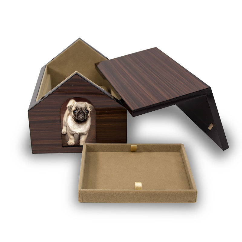 Dog House Cremation Keepsake Box - Brown